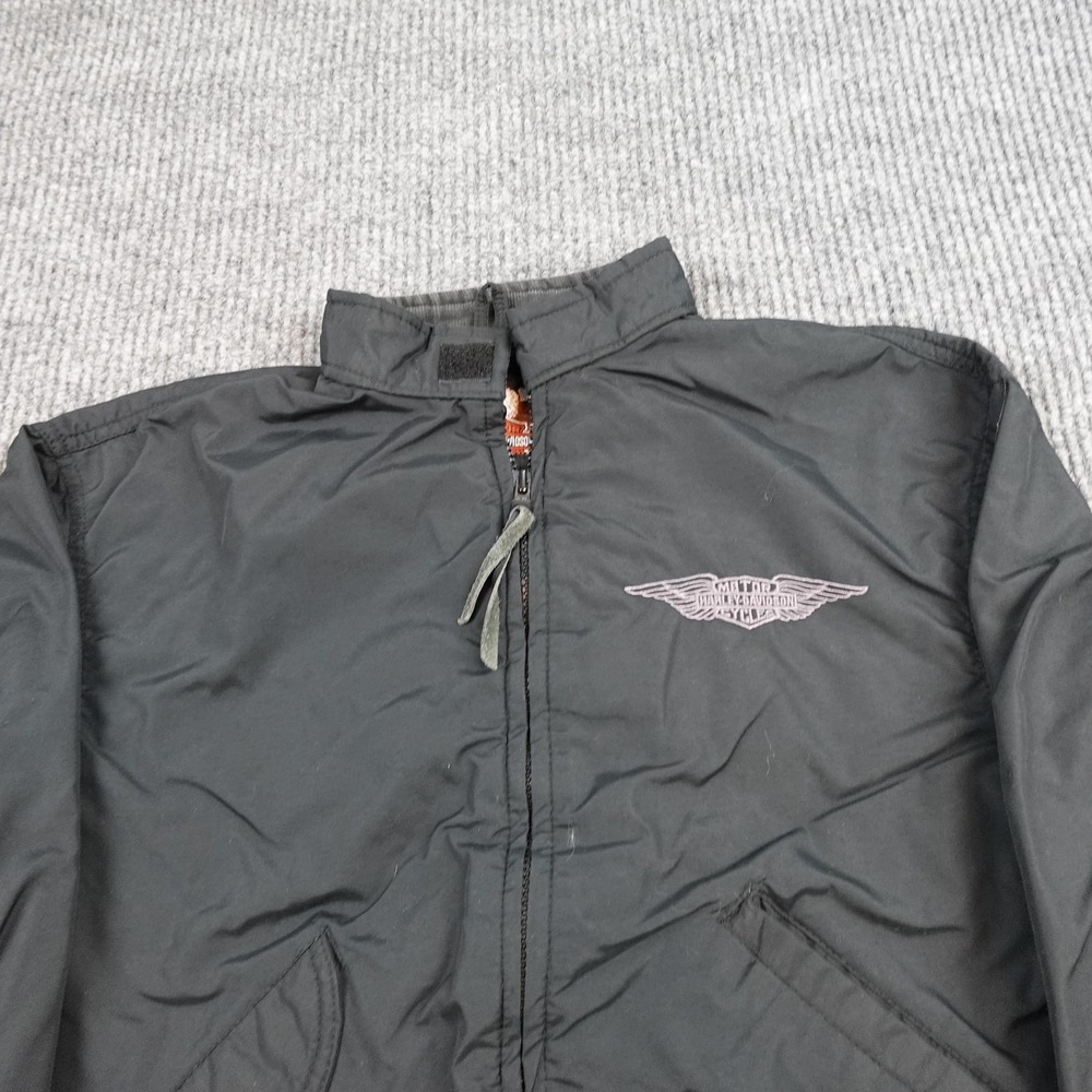 Vintage Harley-Davidson Jacket Mens Small Black Windbreaker Embroidered USA - Picture 2 of 11